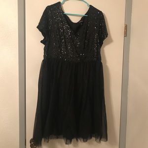 Torrid Size 18 Black Sequin Tulle Dress